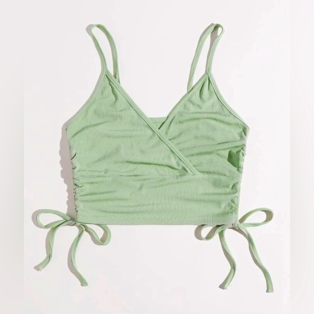 Light Green ROMWE Crop Top